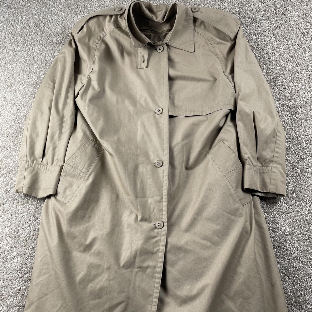 Vintage London Fog Coat Mens Large Beige Microfiber Trench Thinsulate Lined